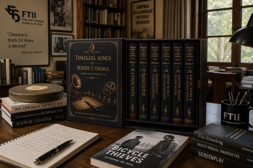 The anthology on a film school library desk